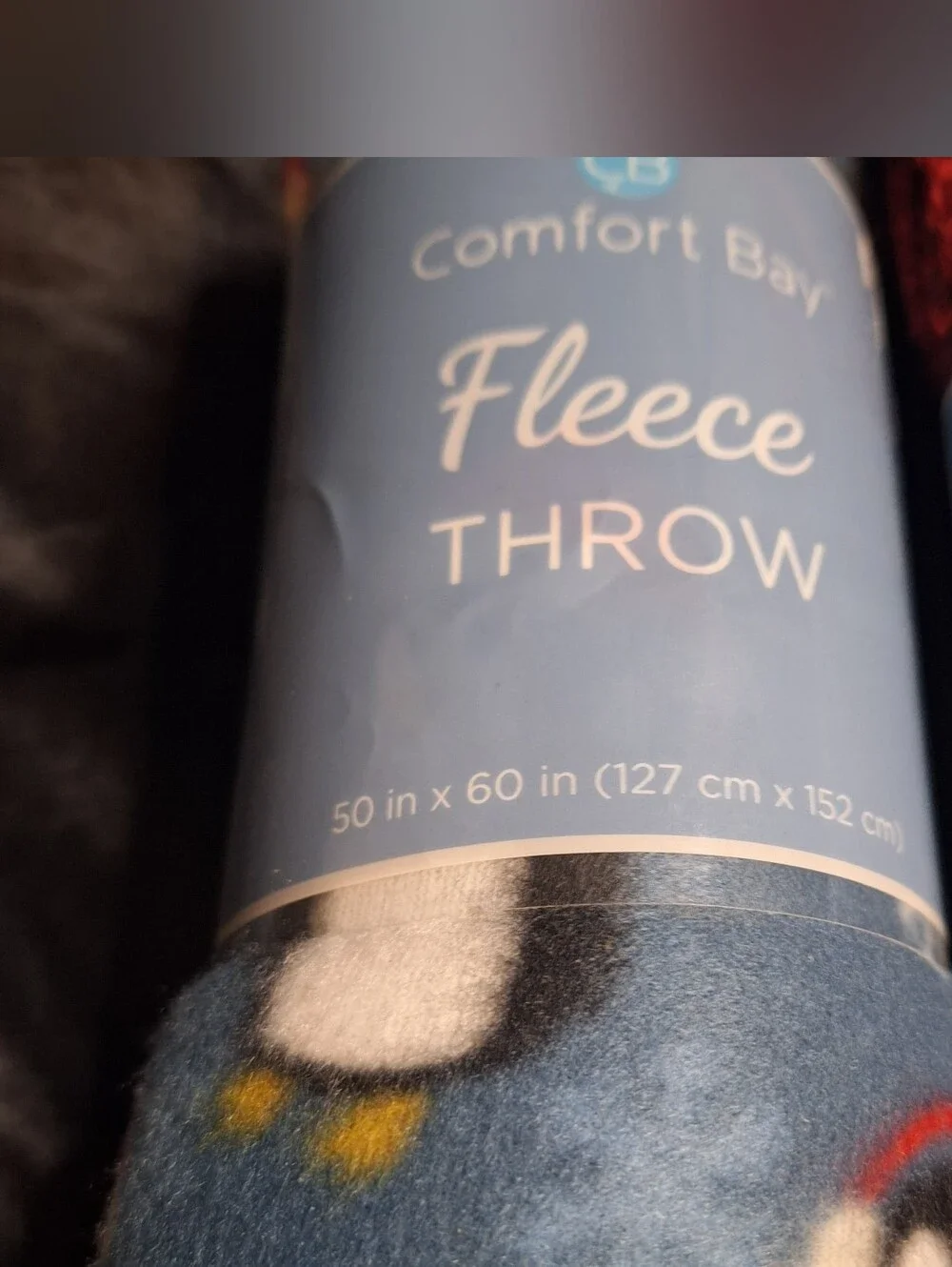 Comfort Bay Fleece Throw - Blue Penguin & Red Plaid